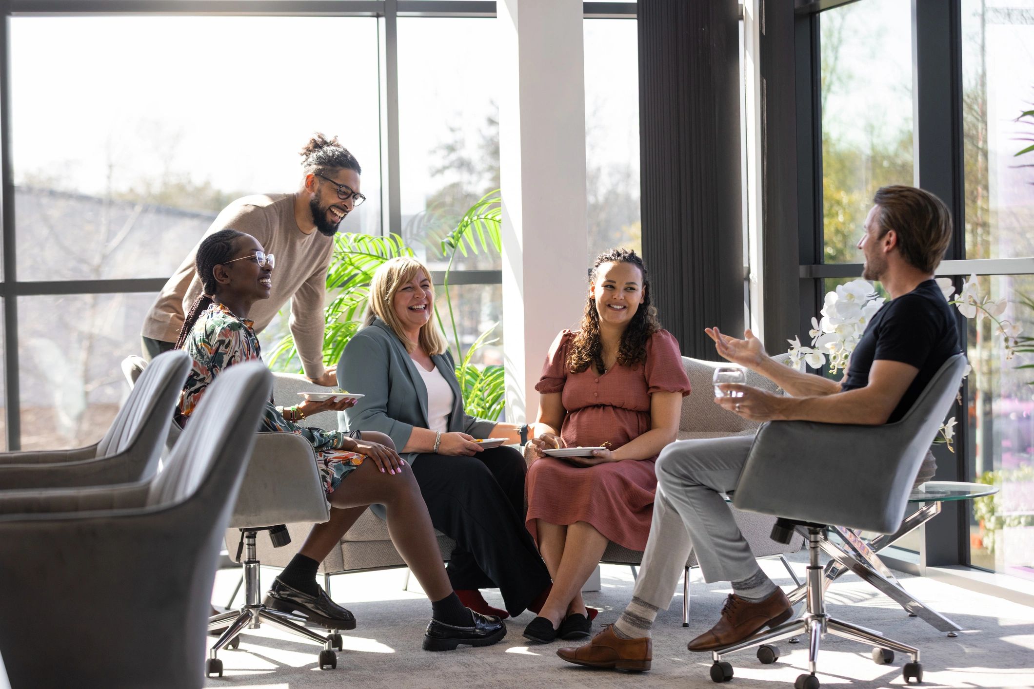 Business team meeting to plan staffing needs